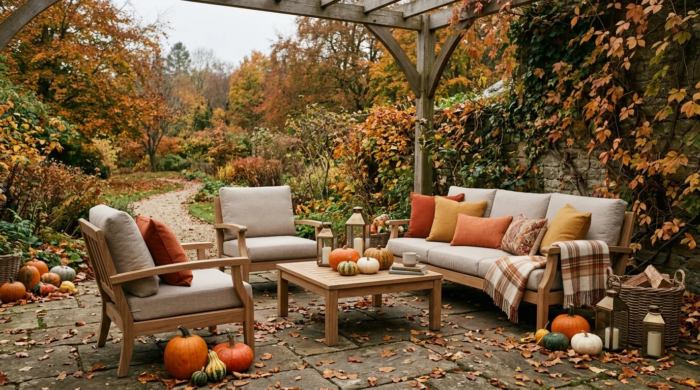 Keep the yard feeling styled but still spacious inspiration for an outdoor fall setting.